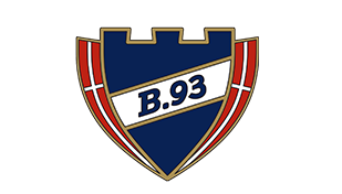 b93 logo tekst på blåt våbenskjold med danske flag i siden