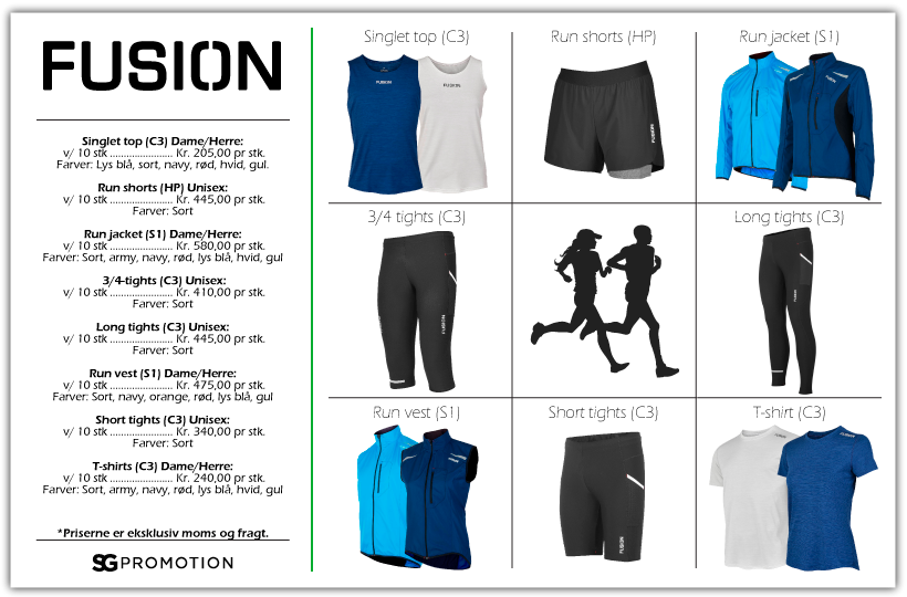 kampagne tilbud på fusion sport tøj top jakke shorts tights , illustration af løb